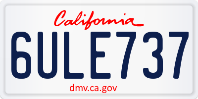 CA license plate 6ULE737