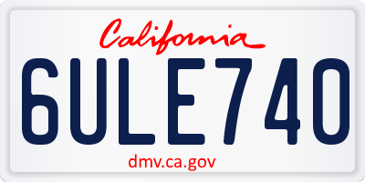 CA license plate 6ULE740