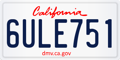 CA license plate 6ULE751