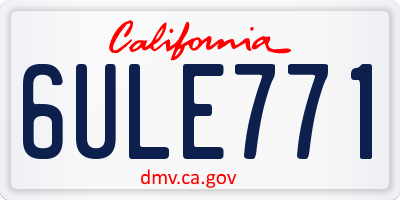 CA license plate 6ULE771