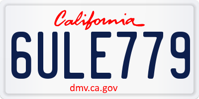 CA license plate 6ULE779