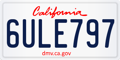 CA license plate 6ULE797