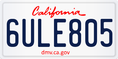 CA license plate 6ULE805