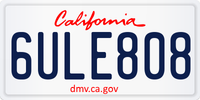 CA license plate 6ULE808