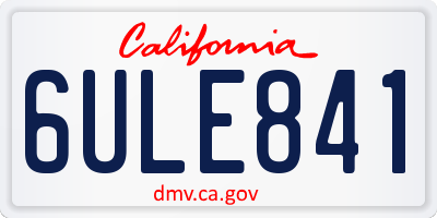 CA license plate 6ULE841