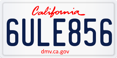 CA license plate 6ULE856