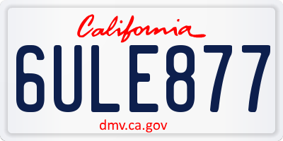 CA license plate 6ULE877