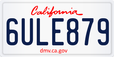 CA license plate 6ULE879