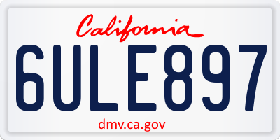CA license plate 6ULE897
