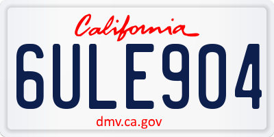 CA license plate 6ULE904