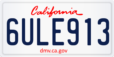 CA license plate 6ULE913
