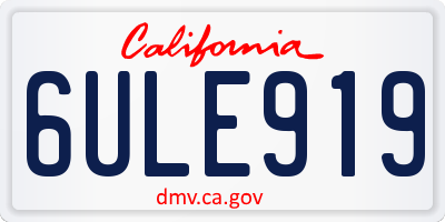 CA license plate 6ULE919