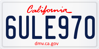 CA license plate 6ULE970