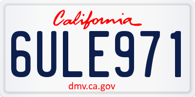 CA license plate 6ULE971