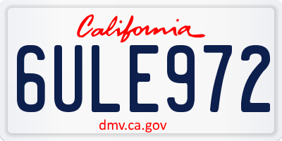 CA license plate 6ULE972