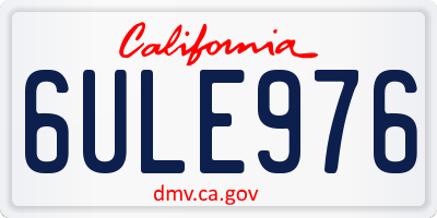 CA license plate 6ULE976