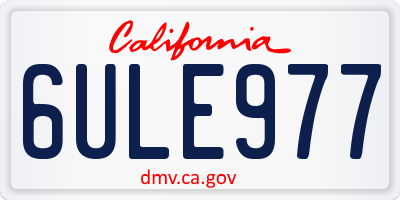 CA license plate 6ULE977
