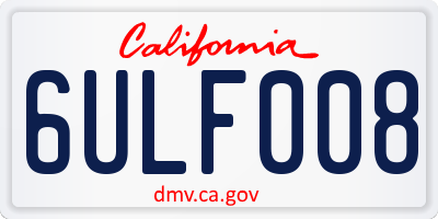 CA license plate 6ULF008