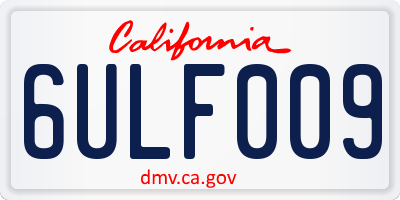 CA license plate 6ULF009
