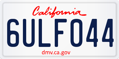 CA license plate 6ULF044
