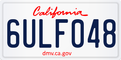 CA license plate 6ULF048
