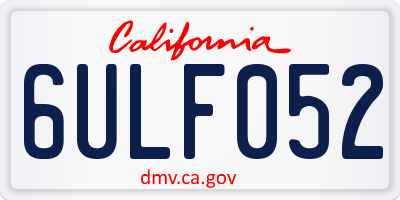 CA license plate 6ULF052