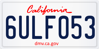 CA license plate 6ULF053