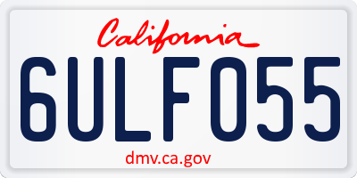 CA license plate 6ULF055