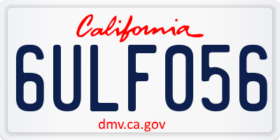 CA license plate 6ULF056