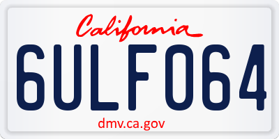 CA license plate 6ULF064