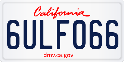 CA license plate 6ULF066