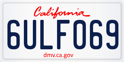 CA license plate 6ULF069