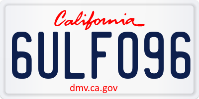 CA license plate 6ULF096