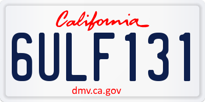 CA license plate 6ULF131