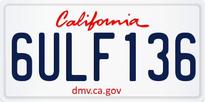 CA license plate 6ULF136