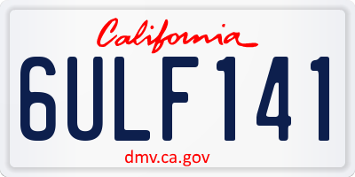 CA license plate 6ULF141