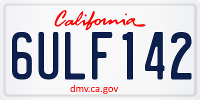 CA license plate 6ULF142