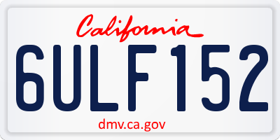 CA license plate 6ULF152