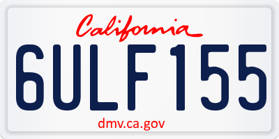 CA license plate 6ULF155