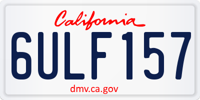 CA license plate 6ULF157