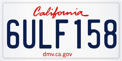 CA license plate 6ULF158