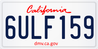 CA license plate 6ULF159