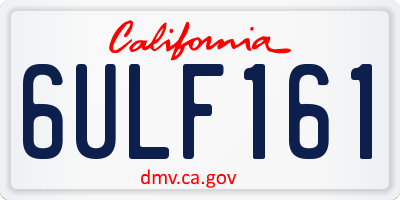 CA license plate 6ULF161