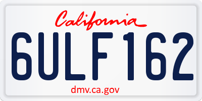 CA license plate 6ULF162