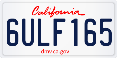 CA license plate 6ULF165