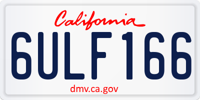CA license plate 6ULF166