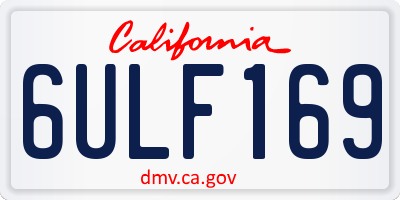 CA license plate 6ULF169