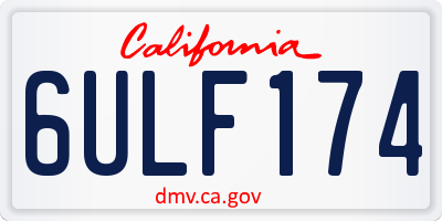 CA license plate 6ULF174