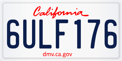 CA license plate 6ULF176
