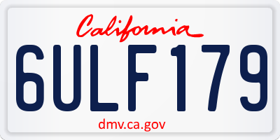 CA license plate 6ULF179